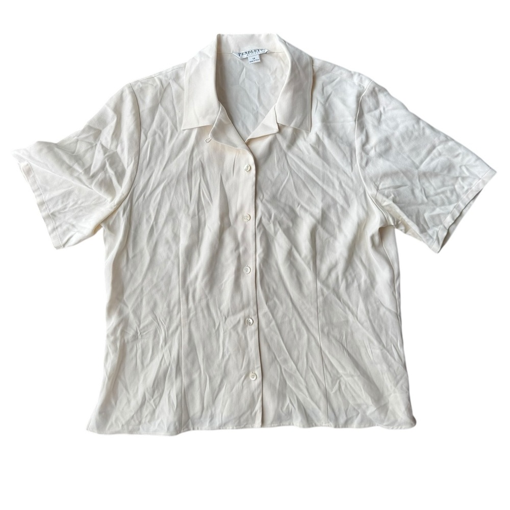 Pendleton Women's Cream Button-Down Shirt Size 14